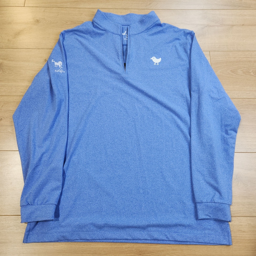 Bad Birdie Pullover Womens 2XL Blue Long Sleeve 1/4 Zip Golf Shirt Lightweight